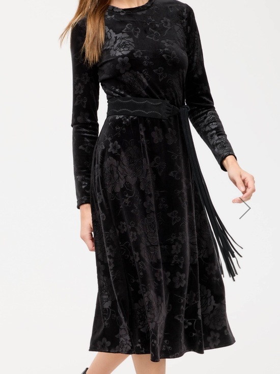 Johnny Was Dresses & Skirts - Johnny Was Black Velvet Floral Midi Dress